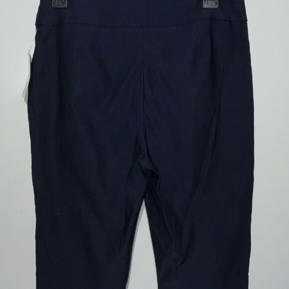Jenna Rose Women's Navy Blue Lace Hem Pull On Cropped Pants Size Small NWT - Picture 9 of 11